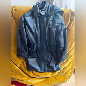 Black vintage Wilson’s leather long jacket